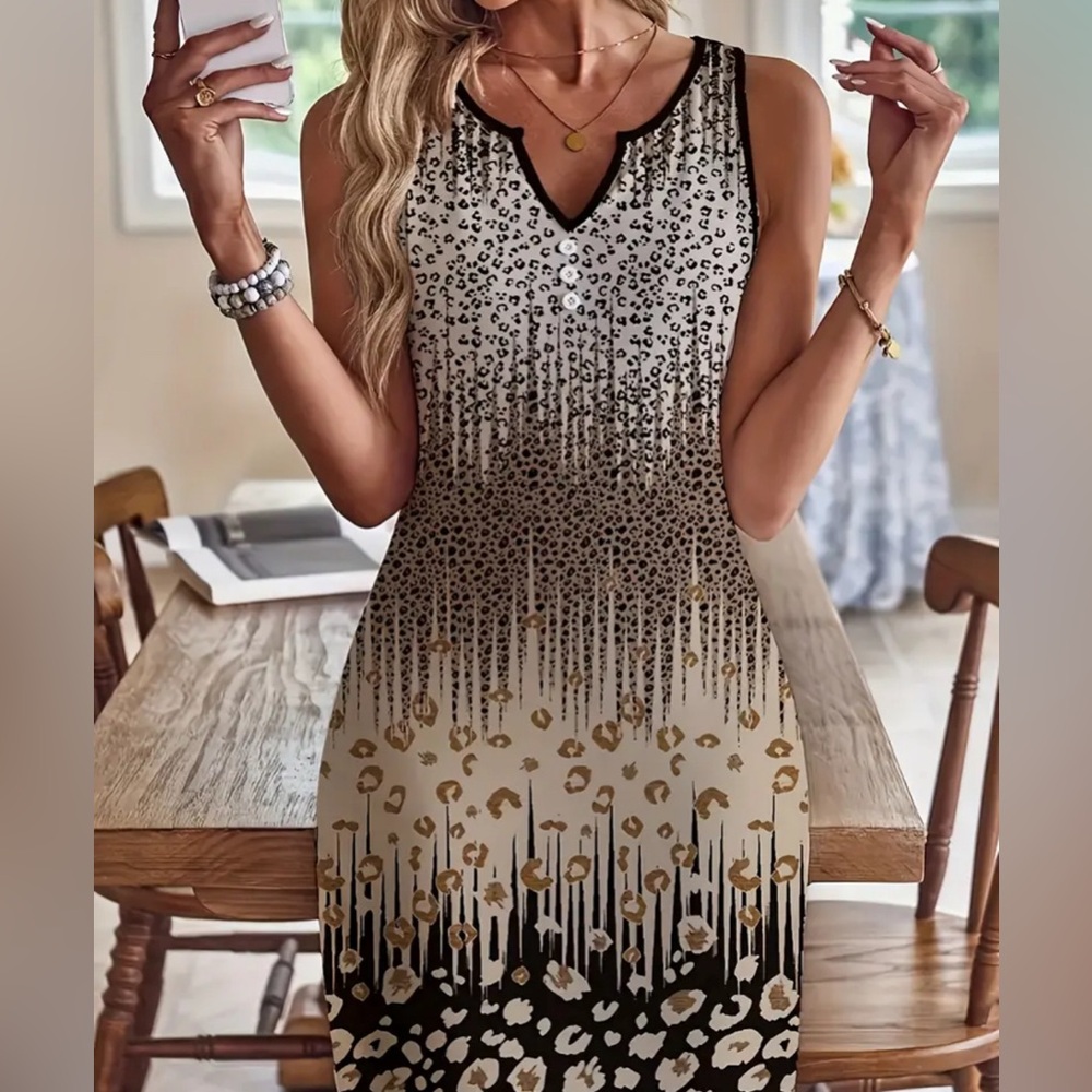 Leopard print summer dress